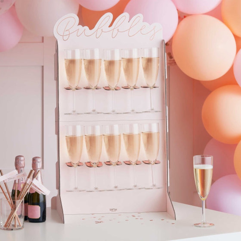 ROSE GOLD FOILED & BLUSH CUT OUT PROSECCO WALL