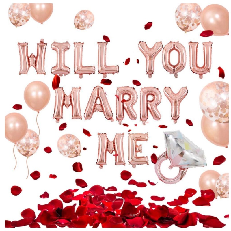 Rose Gold "Will you marry me" Balloon Pack