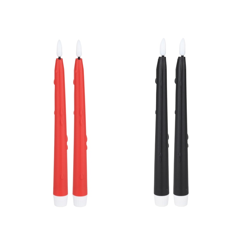 Set of 2 LED Candles, Red or Black, Assortment, 1 Count