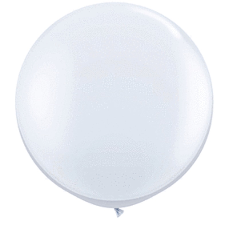 White 3 ft  Qualatex Profesional Quality Latex Balloon 2 count package