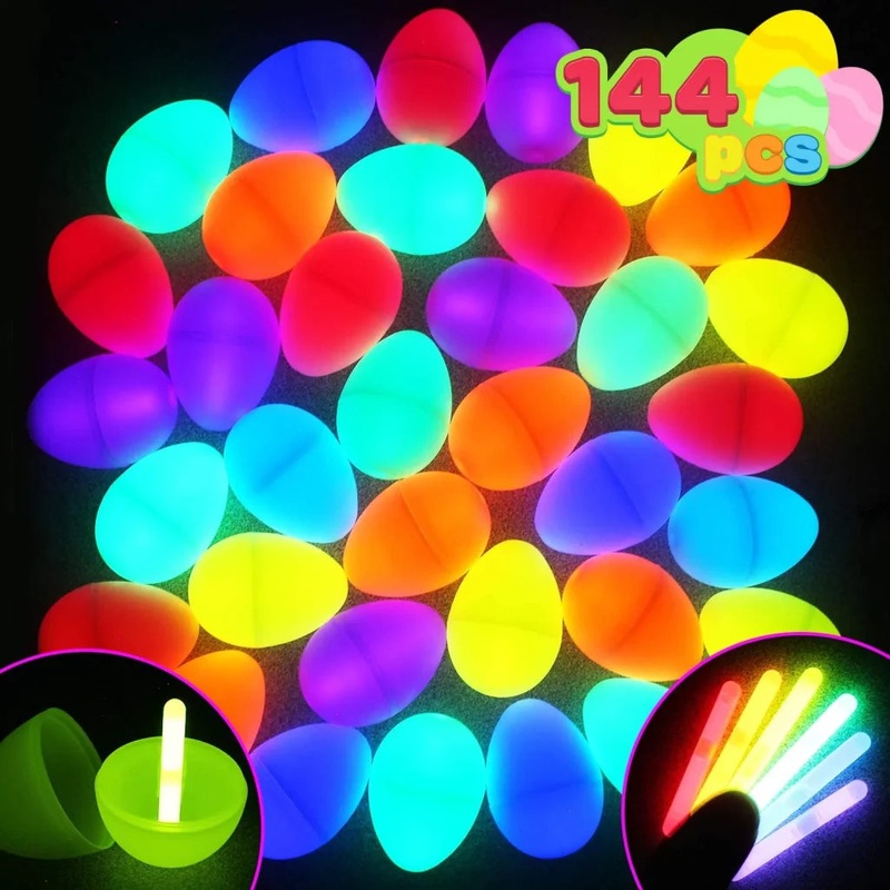 144Pcs Mini Glow Sticks Prefilled Easter Glow Eggs