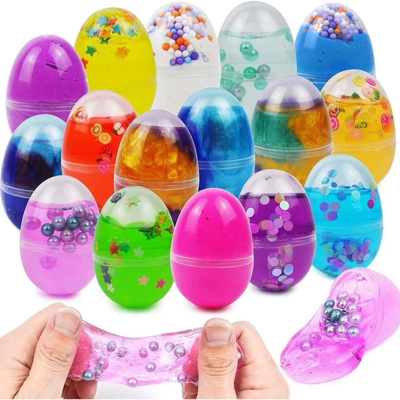 16Pcs Slime and Confetti Accessories Prefilled Easter Eggs