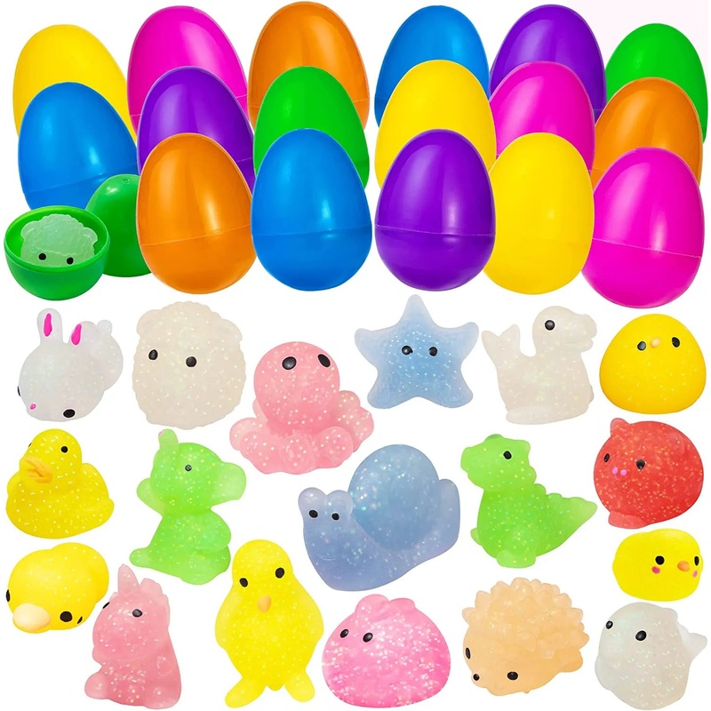 18Pcs Squishy Toys Prefilled Easter Eggs