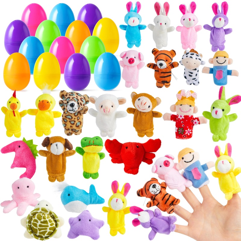 24Pcs Finger Puppets Prefilled Easter Eggs 3in