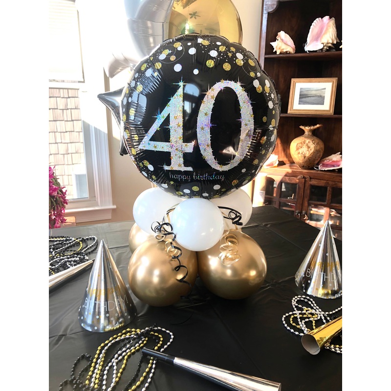 40th Sparkling Birthday Air Filled Centerpiece