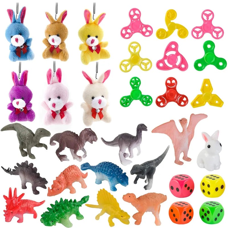 48Pcs 2.5in Bright Colorful and 2Pcs Gold Prefilled Plastic Easter Eggs with 25 Kinds of Popular Toys