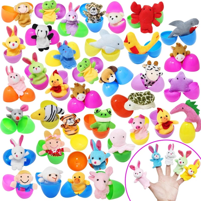 48Pcs Finger Puppets Prefilled Eggs 2.4in
