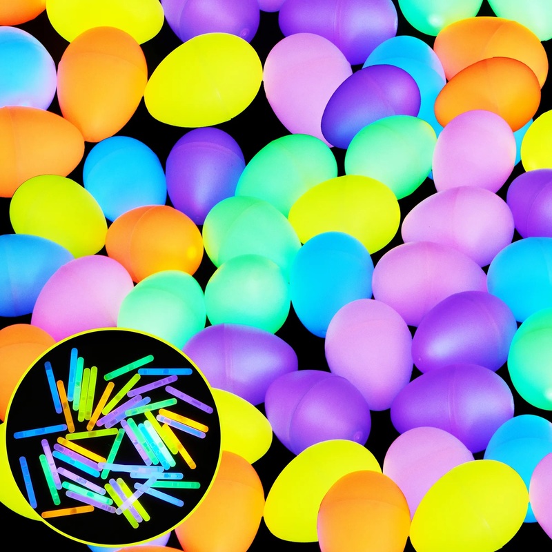 72Pcs Mini Glow Sticks Prefilled Easter Eggs