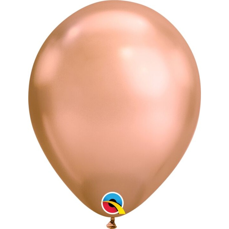 Chrome Rose Gold 11 inch Qualatex Profesional Quality Latex Balloon 100 count package