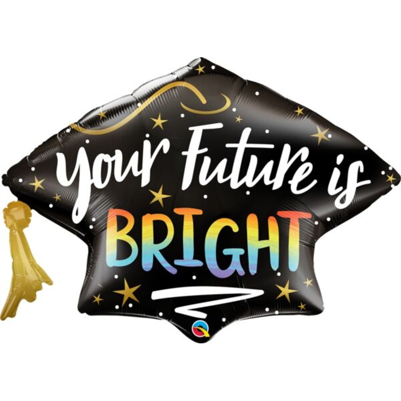 Your Future is Bright Grad Cap 41" Helium Filled Mylar Balloon