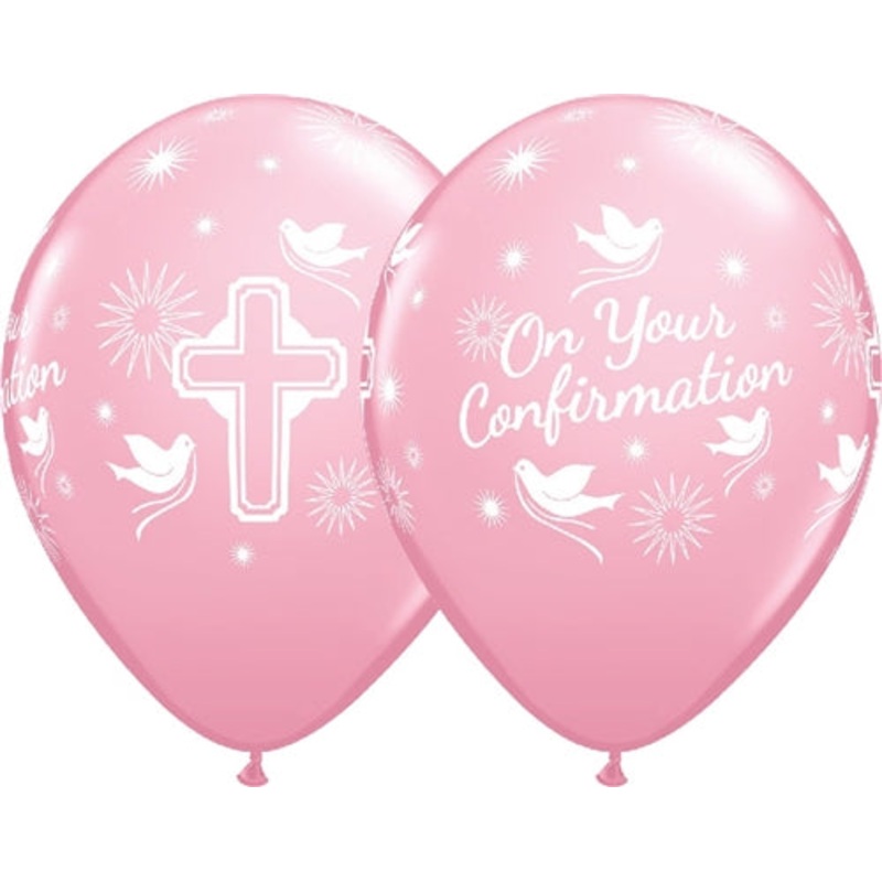 11" QUALATEX RETAIL LATEX CONFIRMATION PEARL PINK (6 BALLOONS PER PACK)