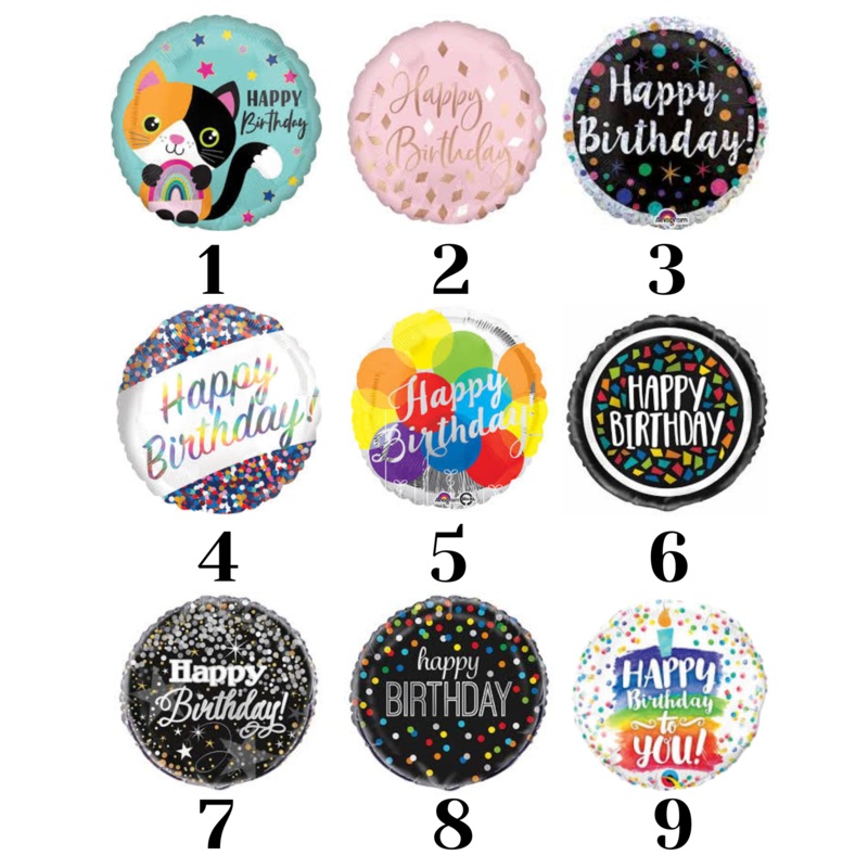 18" General Birthday Helium Filled Mylar Balloon