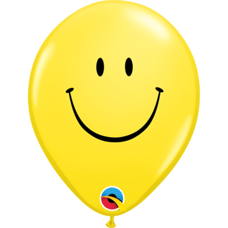 5 Round Smile Face Balloons (100 pack)