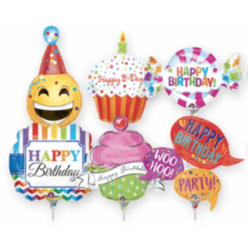 Air Filled Assortment - Birthday 14" Balloon (12 count)