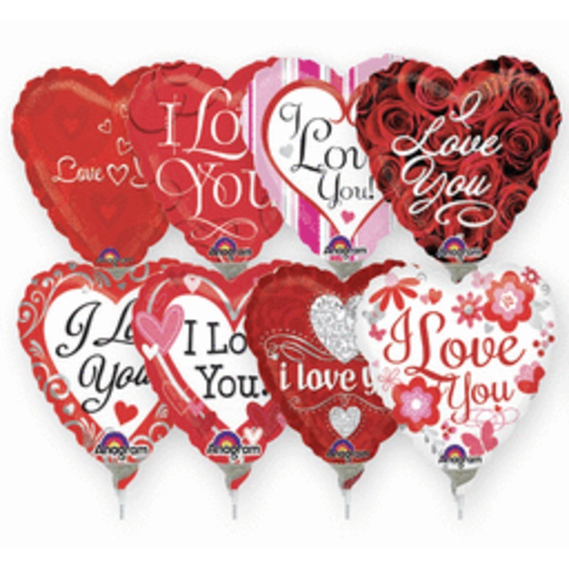 Air Filled Assortment - Love 9" Air-fill Balloon (requires heat sealing) (18 count)