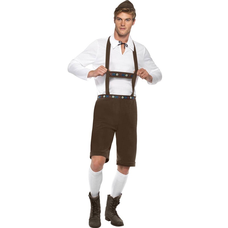 Bavarian Man Oktoberfest Mens Lederhosen Fancy Dress Costume