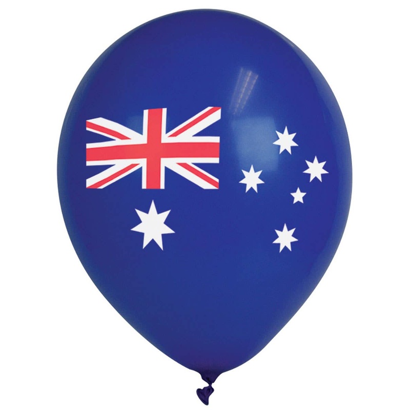 Blue Australian Flag Print 10 Pack  30cm Latex Balloons