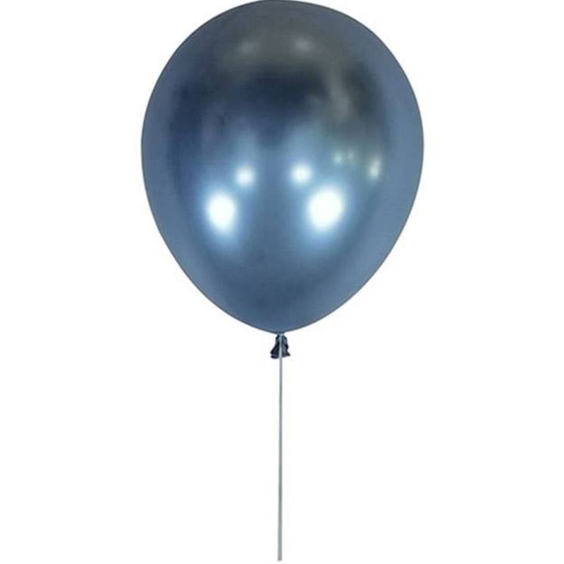 Cerulean Blue Chrome 12 Pack 30cm Latex Balloons