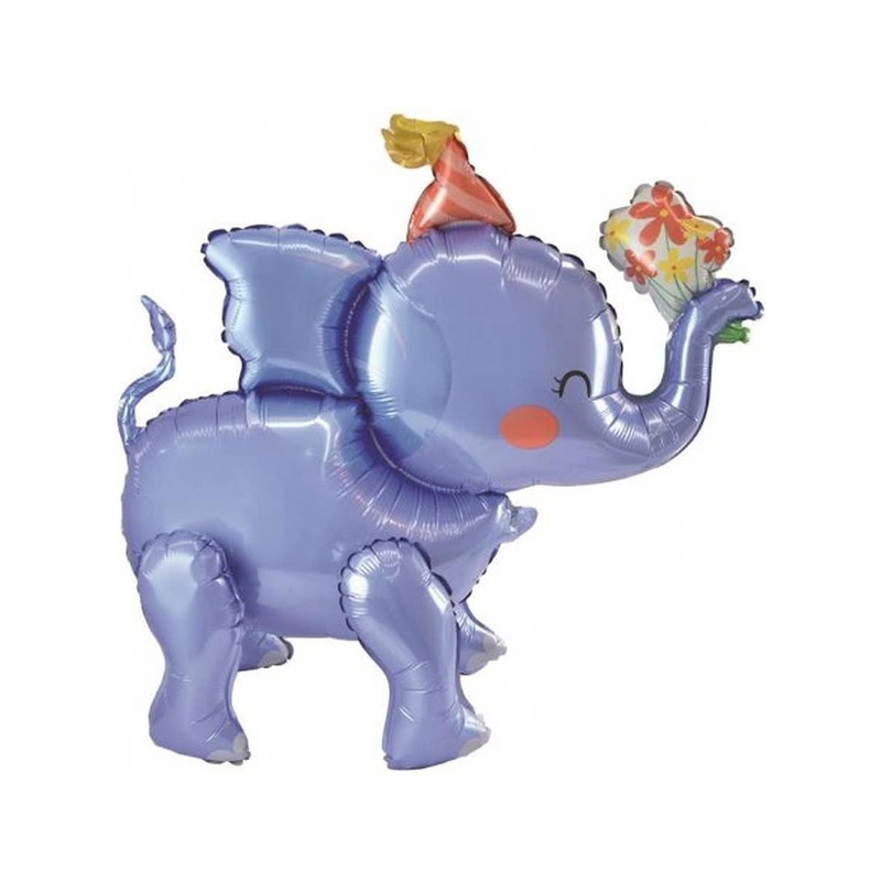 Elephant Large Standing Air Filled Safari 60cm Foil Balloon