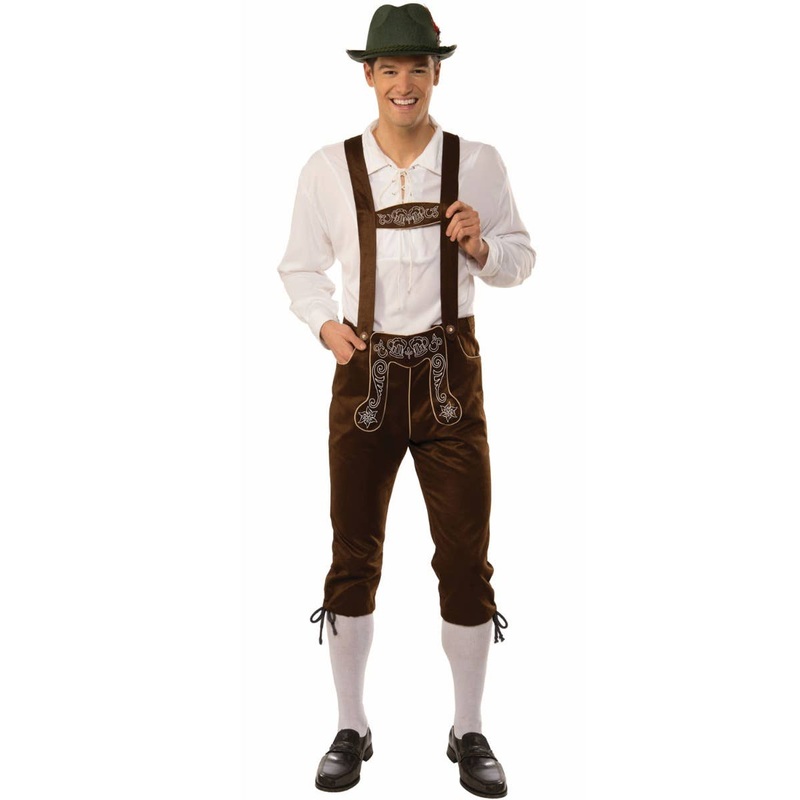 German Brown Lederhosen Mens Oktoberfest Costume