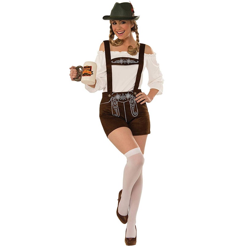 German Womens Brown Lederhosen Oktoberfest Costume