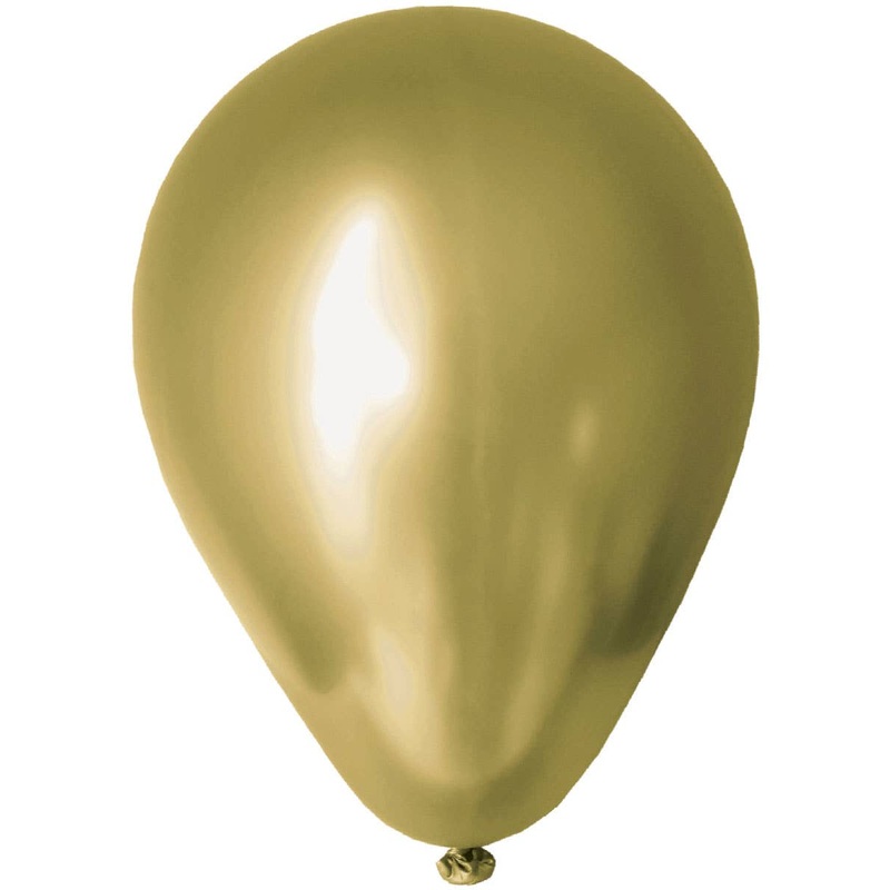 Gold Chrome 10 Pack 30cm Latex Balloons