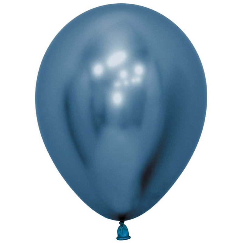 Metallic Reflex Blue 30cm 12 Pack Latex Balloons