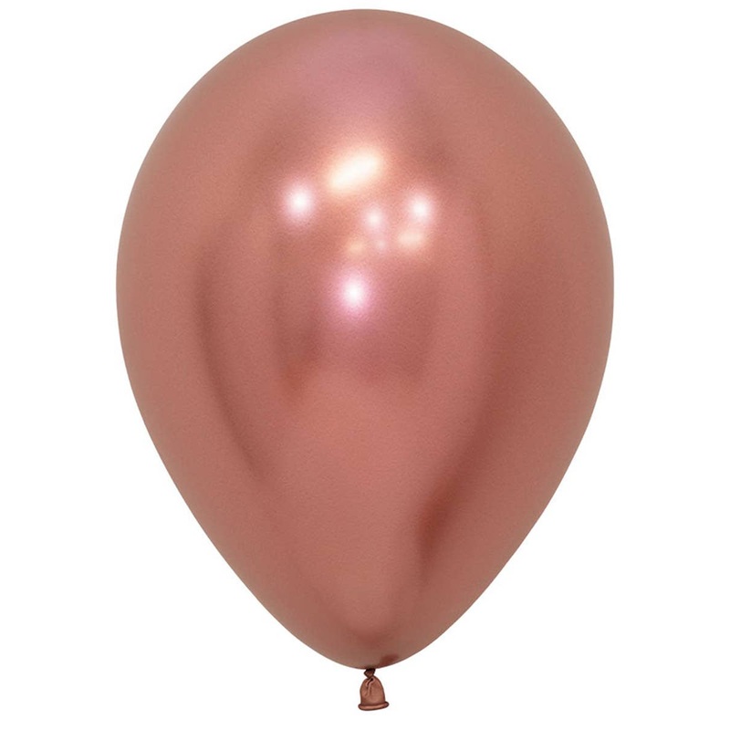 Metallic Reflex Rose Gold 12 Pack 30cm Latex Balloons