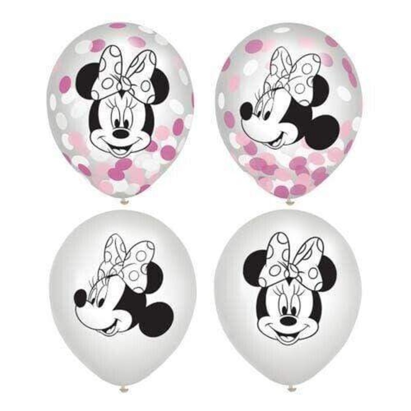 Minnie Mouse Forever Confetti Filled 12 Latex Balloons (6 count)