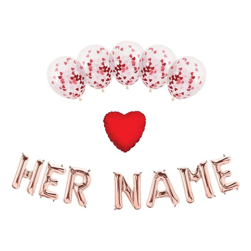 Personalized Valentine Balloon Package, Corazn