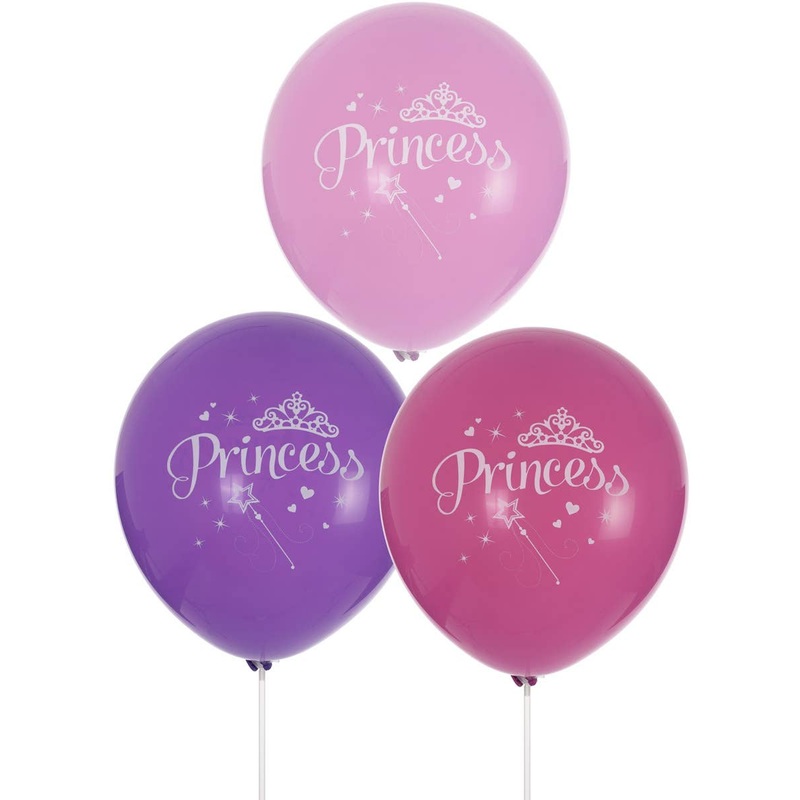 Princess Printed 10 Pack 30cm Pink And Purple Latex Balloons