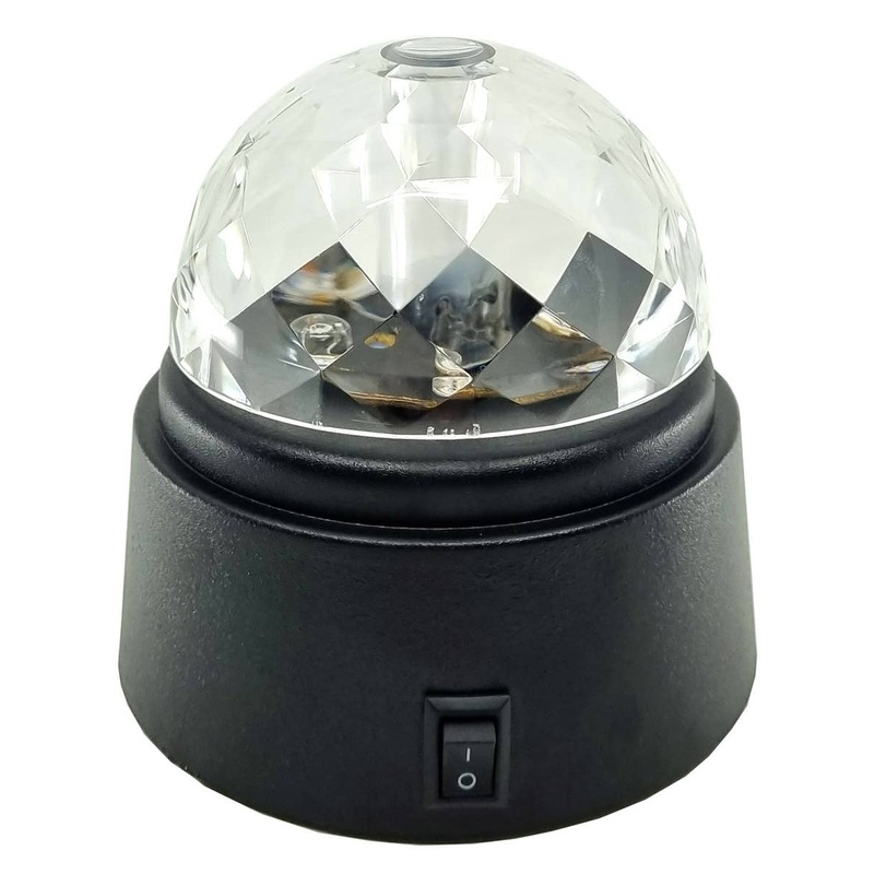 Spinning Rainbow LED Prism Magic Ball Party Light