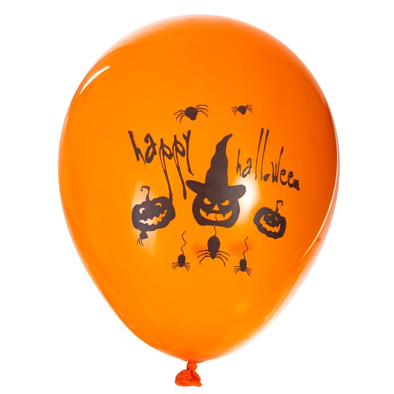 Spooky Orange Happy Halloween 6 Pack 30cm Latex Balloons