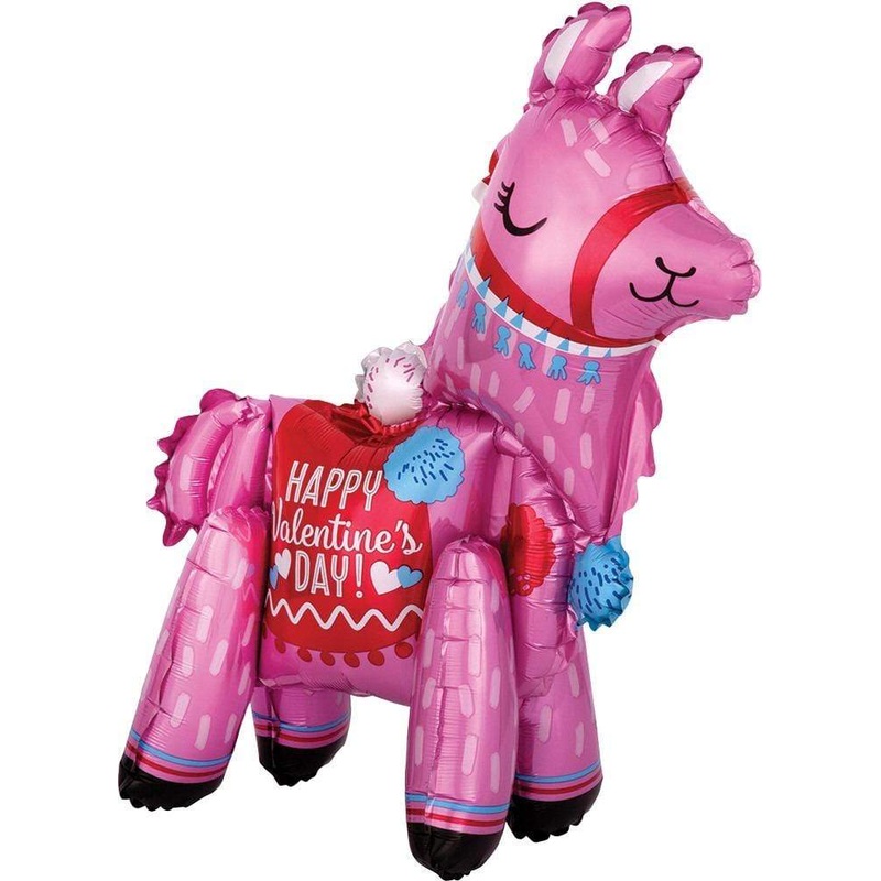 Valentine's Day Air-filled Llama 22 Balloon