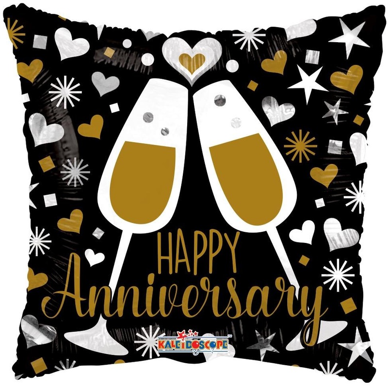 18" Anniversary Glasses Foil Balloon - (Single Pack). 15869-18