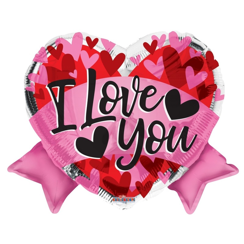 18" Love Heart With Banner Shape Foil Balloon - (Single Pack). 15987-18