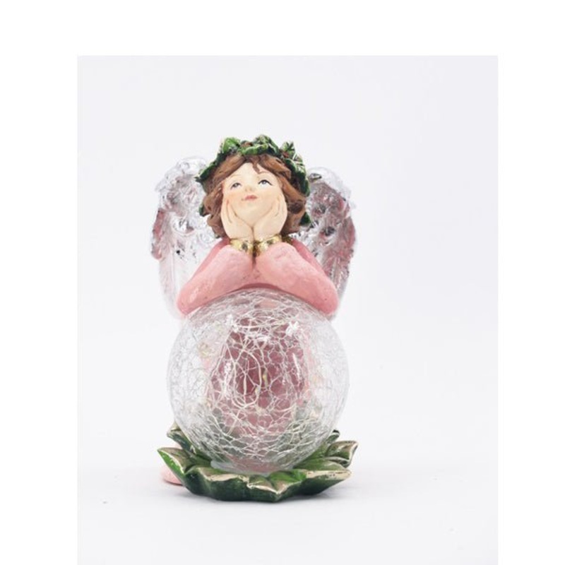Ceramic Christmas Angel Decoration with LED Lights