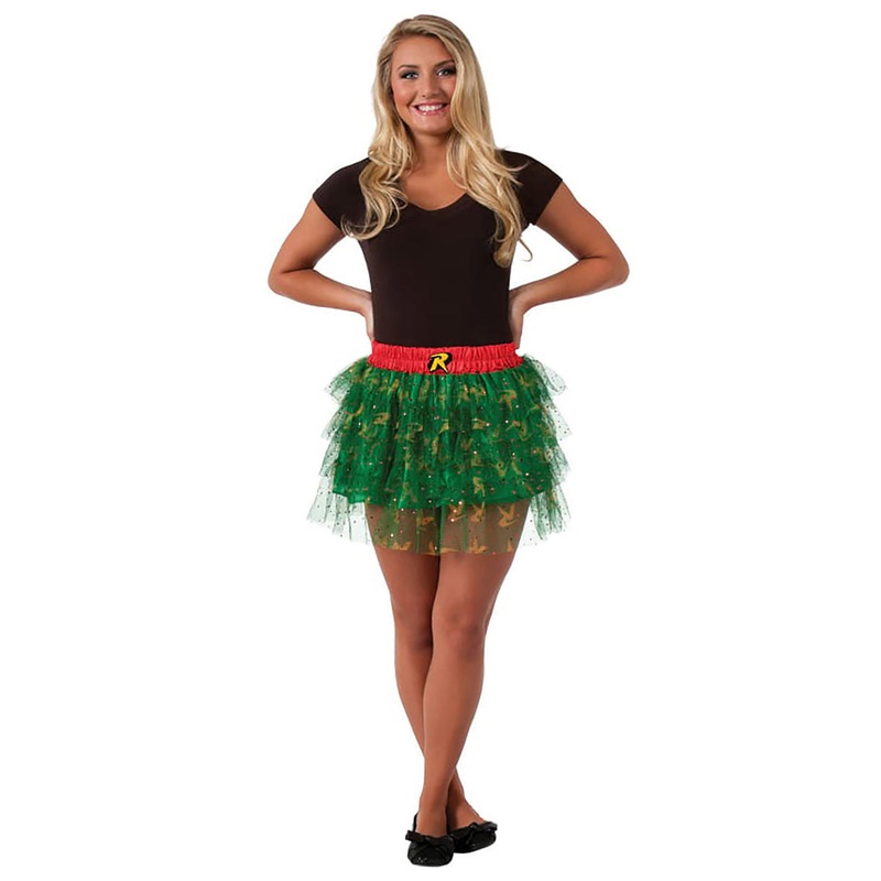 DC Comics Ruffled Teen Girls Green Robin Superhero Skirt