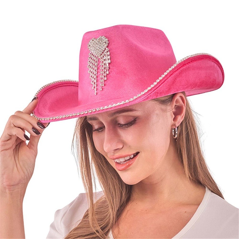 Deluxe Jeweled Festival Pink Cowgirl Hat