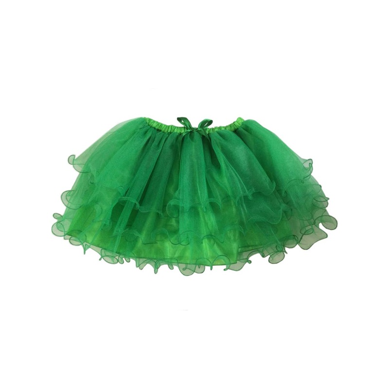 Fluffy Green Ruffled Mesh Womens Tutu Skirt