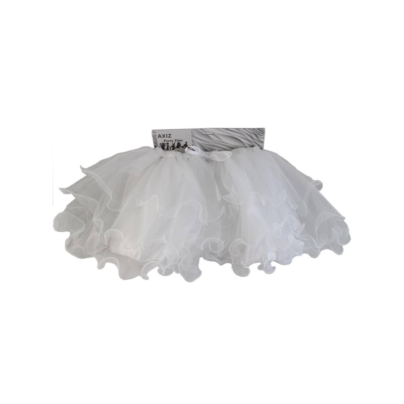 Fluffy White Ruffled Mesh Womens Tutu Skirt