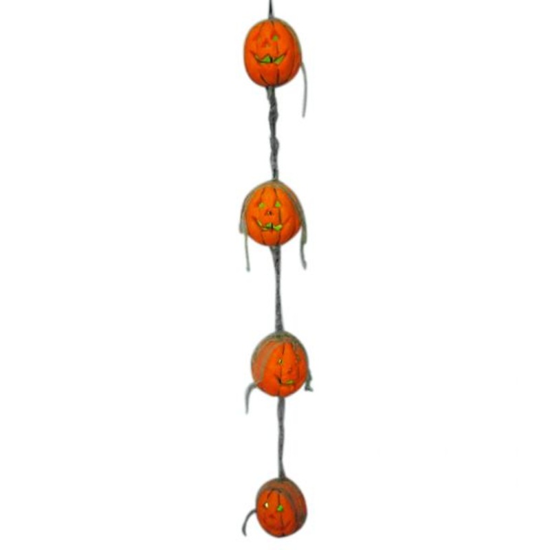 Hanging Pumpkin Garland with LED Lights
