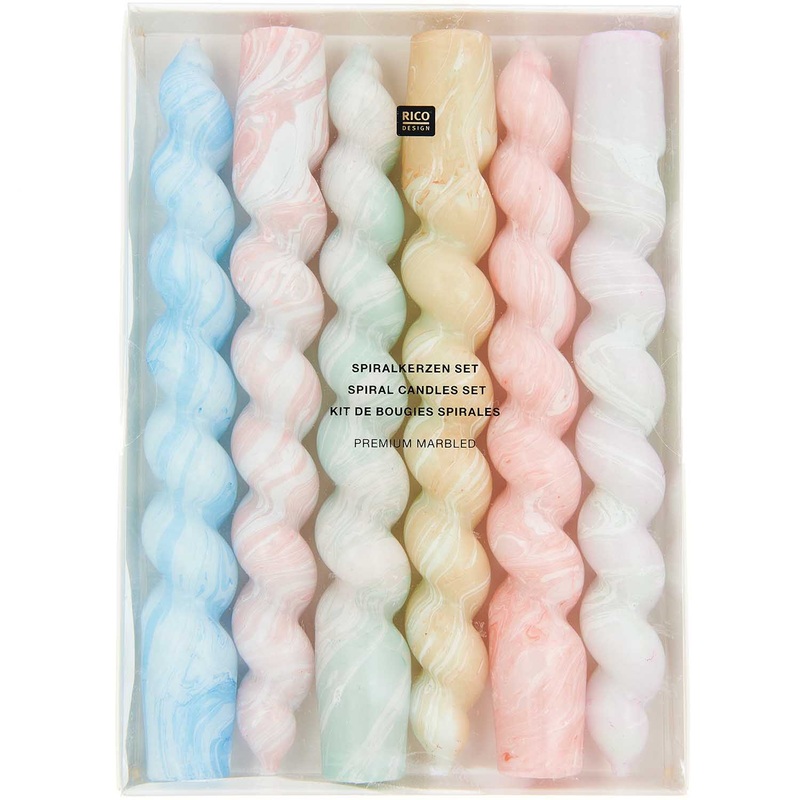 Marbled Spiral Candles