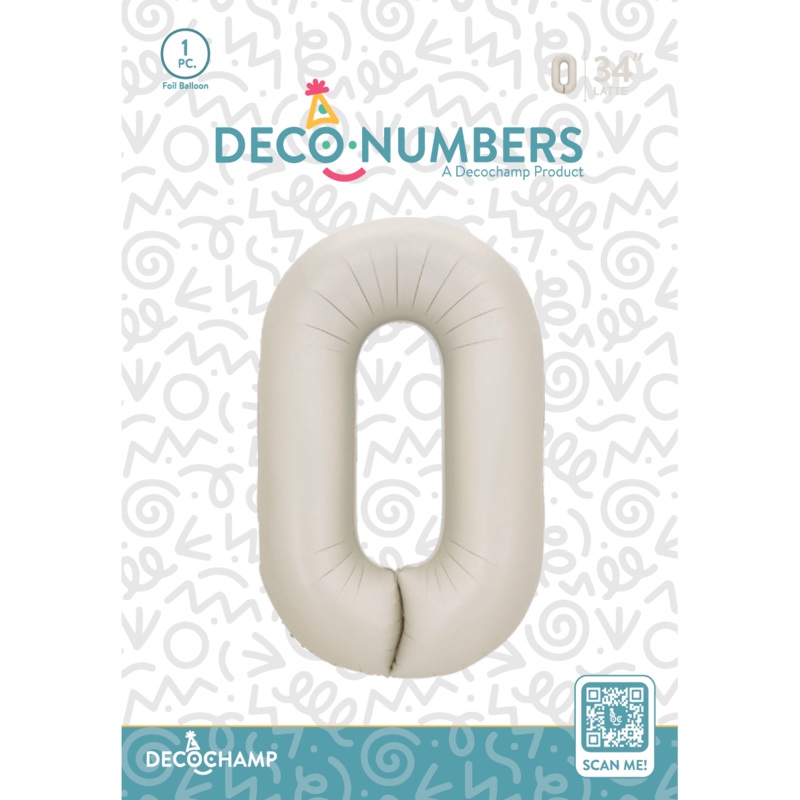 Number 0 Latte Foil Balloon 34" (Single Pack) DECONUMBER