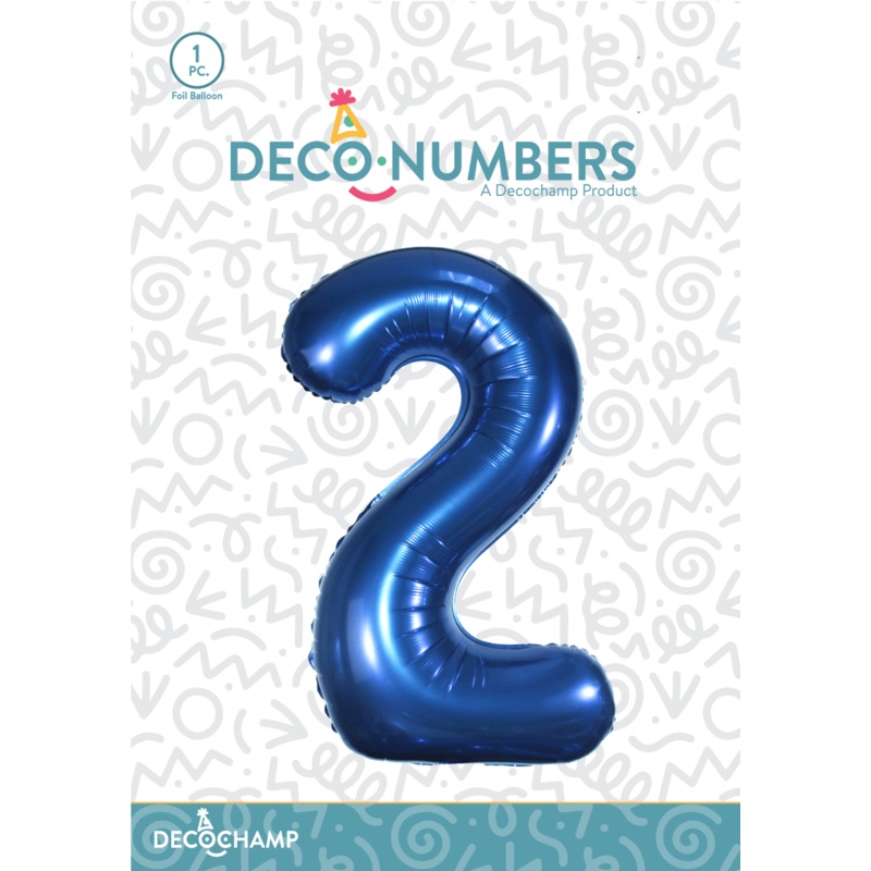 Number 2 Navy Blue Foil Balloon 34" (Single Pack) DECONUMBER