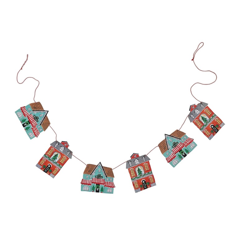 Printed Recycled Paper House Garland