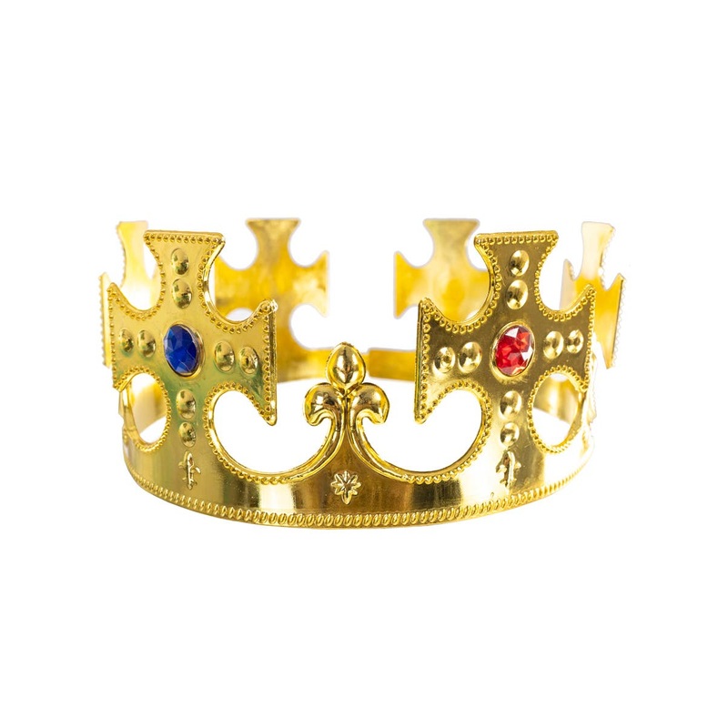 Regal Gold Jewelled King Crown Costume Accessory