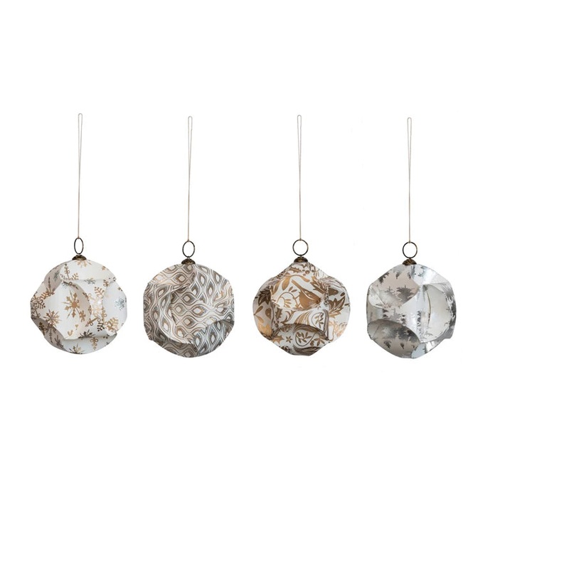 Round Handmade Recycled Paper Ornaments