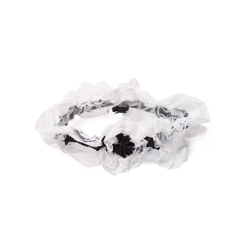 Ruffled Lace Leg Garter in White