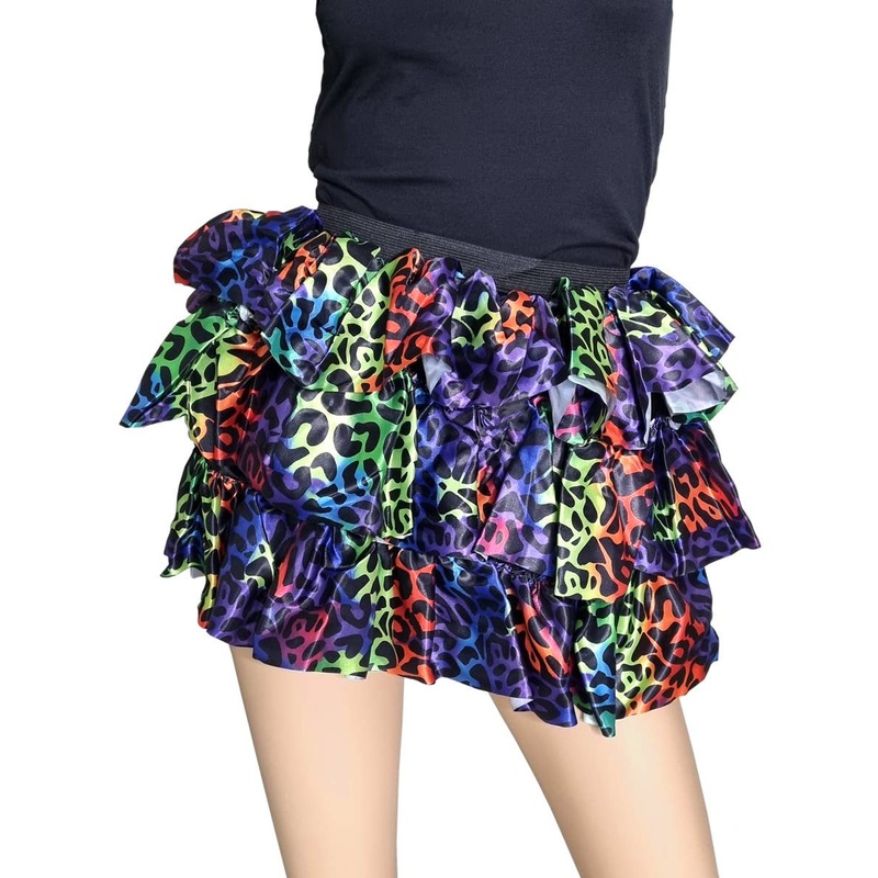 Ruffled Rainbow Animal Print Womens Costume Tutu